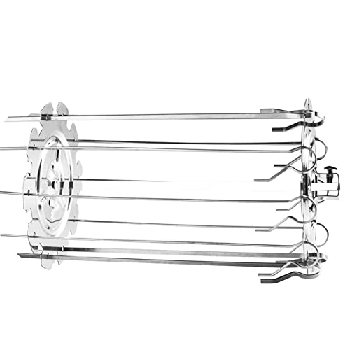 Edelstahl BBQ Grill Käfig Gemüse Fleisch Spieß Kebab Maker Für Rotisserie Ofen Luftfritteuse Elektroofen Zubehör Spießgestell Set Für Luftfritteuse Grillen Kabobs Ofen von Abcsweet