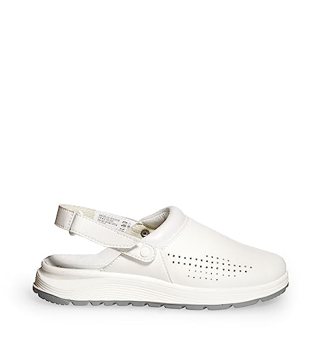 ABEBA 812018 - Unisex Schuhe - ACTIVE Clog SRC - Perforiertes Design - EU 36 - Weiß - Futtermaterial: Stoff - Mit Klettverschluss ABEBA 812018 - Unisex Schuhe - ACTIVE Clog SRC - Perforiertes Design - EU 36 - Weiß - Futtermaterial: Stoff - Mit Klettverschluss von ABEBA