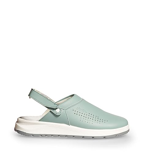 ABEBA 814018 - Unisex Schuhe - ACTIVE Clog SRC - Perforiertes Design - EU 41 - Grün - Futtermaterial: Stoff - Mit Klettverschluss von ABEBA