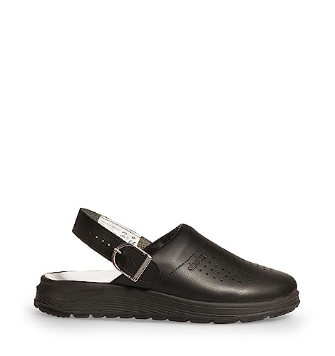 ABEBA 87030 - Unisex Schuhe - ACTIVE Clog SRC - Perforiertes Design - EU 46 - Schwarz - Futtermaterial: Stoff - Mit Schnallenverschluss ABEBA 87030 - Unisex Schuhe - ACTIVE Clog SRC - Perforiertes Design - EU 46 - Schwarz - Futtermaterial: Stoff - Mit Schnallenverschluss von Abeba