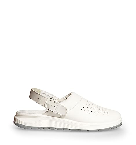 ABEBA 877020 - Unisex Schuhe - ACTIVE Clog SRC - Perforiertes Design - EU 40 - Weiß - Futtermaterial: Stoff - Mit Schnallenverschluss ABEBA 877020 - Unisex Schuhe - ACTIVE Clog SRC - Perforiertes Design - EU 40 - Weiß - Futtermaterial: Stoff - Mit Schnallenverschluss von Abeba