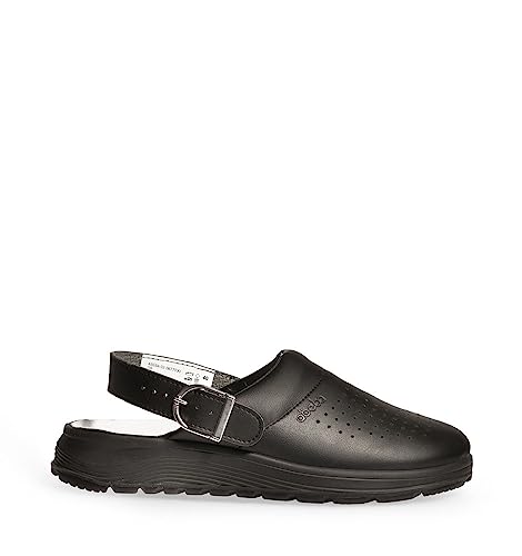 ABEBA 877030 - Unisex Schuhe - ACTIVE Clog SRC - Perforiertes Design - EU 45 - Schwarz - Futtermaterial: Stoff - Mit Schnallenverschluss ABEBA 877030 - Unisex Schuhe - ACTIVE Clog SRC - Perforiertes Design - EU 45 - Schwarz - Futtermaterial: Stoff - Mit Schnallenverschluss von Abeba