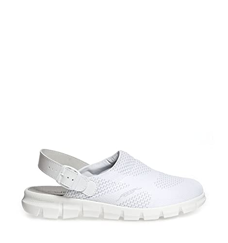 Abeba Clog 7329 - Dynamic gestricktes Textil weiß, 39 EU von Abeba