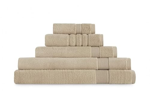 Abecé Casa Gamma Zero Twist Badetuch, 100% Baumwolle, 600 g/m² (Beige, Dusche - 70 x 140 cm) von Abecé Casa