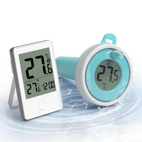 Poolthermometer, wlan thermometer mit digitaler, Schwimmend Thermometer für Pool, Teich, Außenanlage von Abeden