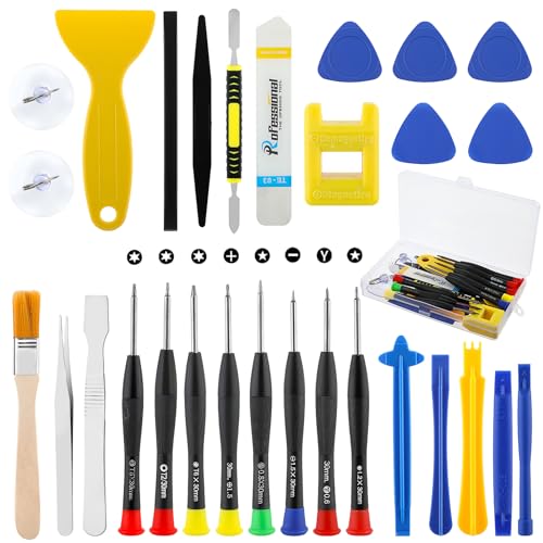 29 Stück Mini Schraubendreher Set,Kleiner Magnetischer Uhren-Schraubendreher,Mikro-Schlitz-Phillips-Torx-Stern-Schraubendreher-Satz und Öffnungswerkzeug,Repair Tool für Laptop,Tablet,Telefon,MacBook von Abeillo