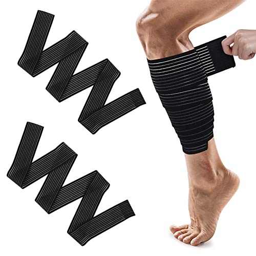 Abeillo 2 Stück Kniebandagen Kniestütze 180cm Sport Bandage, Elastisch Wadenbandage zum Fitnessstudio, für Arm, Ellbogen, Wade, Hand, Knöchel, Handgelenk, Knie, Arm Hand Bandage von Abeillo