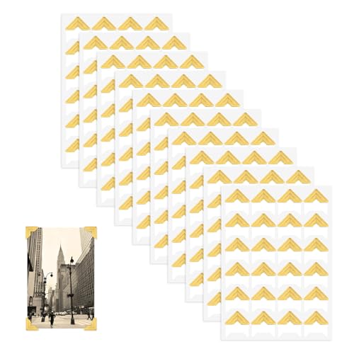 240 Stück Fotoecken Selbstklebend Gold 10 Blatt Fotoecken für Fotoalbum Foto Ecken Klebe Fotoecken Aufkleber für Sammelalben, Foto Klebeecken DIY Album Corner Aufkleber von Abeillo
