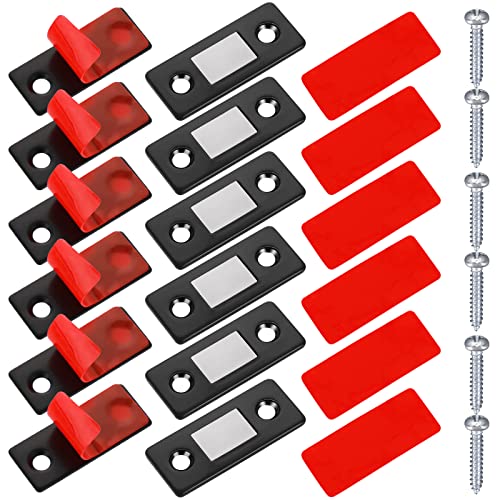 Abeillo 6 Stück Magnetschnäpper Magnet für Schranktüren Ultra Dünn Türmagnete Edelstahl, Selbstklebend Schrankmagnete Stark Tür Magnet für Möbel, Türschließer Möbelmagnete für Schiebetüren Fenster von Abeillo