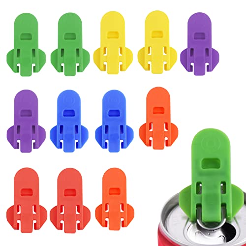 Abeillo Getränkedosenöffner, 12 Stück Bunte Dosenverschluss Getränkedosen Dosenöffner Manuell, Top-Ringöffner, Einfacher Dosenöffner für Cola/Bier/Soda von Abeillo