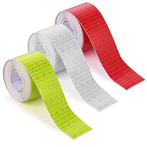 Abeillo 3 Rollen Reflektorband Selbstklebend, 300 cm Zuschneidbar Reflektor Aufkleber, Reflektierendes Klebeband Starke Reflektion, Reflektor Tape für Sicherheit im Straßenverkehr - 2,5 cm Breite von Abeillo