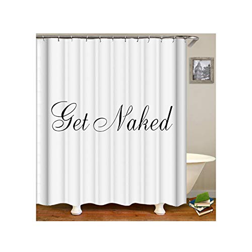Abellale Duschvorhang Antischimmel Waschbar Get Naked Duschvorhang Unique Weiß Grau 120x180CM von Abellale