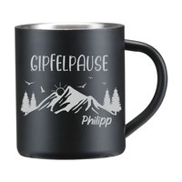 Personalisierter - Gipfelpause Thermo-Tasse Mit Namen Camping Outdoor Schwarz Beschichtet Personalisierter - Gipfelpause Thermo-Tasse Mit Namen Camping Outdoor Schwarz Beschichtet von Abenteuerfeeling