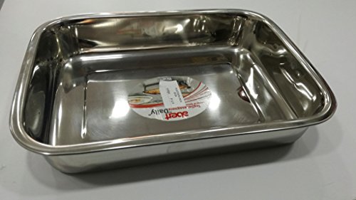 Abert Gericht für Aufläufe oder Lasagne Pfanne in Edelstahl rechteckig mit Griffen 37 x 27 cm Abert Gericht für Aufläufe oder Lasagne Pfanne in Edelstahl rechteckig mit Griffen 37 x 27 cm von Abert