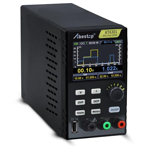 60V/10A Power Supplies 300W 2.8" 4-Digit LCD Lab Power Supply Multiple Protection High Resolution with USB Charging (60V/10A/300W/AT6301) von Abestop