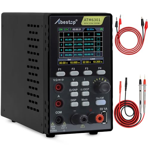 ATM6301 2 in 1 Funktionen DC-Stromversorgung + Multimeter 0-60V/0-10A/300W Mehrere Schutzfunktionen mit 2,8-Zoll-LCD USB-Laden von Abestop