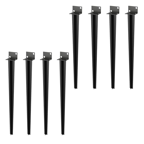Abhpjuy 8er Set Pfostenträger Einschlagbodenhülse Bodenhülse L-Form 50cm Pfostenträger Feuerverzinkt Einschlaghülse für Zaunpfosten Holzpfosten von Abhpjuy