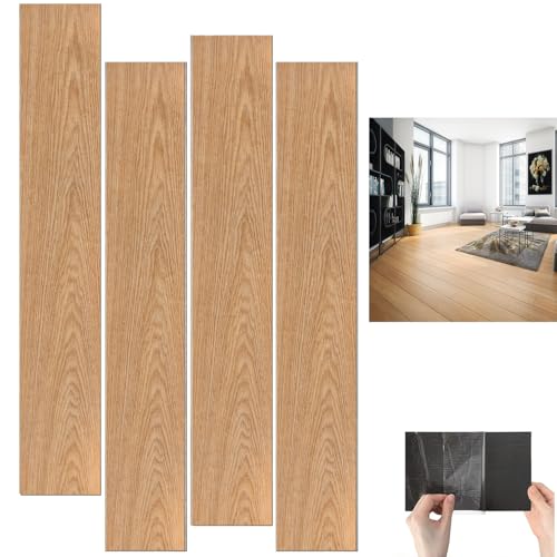 Abhpjuy PVC Bodenbelag Selbstklebend 2.0mm 36 Vinylboden 5.02m² Wasserfest & Schnellverlegung PVC Boden für Küche, Bad, Wohnzimmer | Vinyl fliesen selbstklebend (Braun) von Abhpjuy