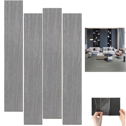 Abhpjuy PVC Bodenbelag Selbstklebend 2.0mm 36 Vinylboden 5.02m² Wasserfest & Schnellverlegung PVC Boden für Küche, Bad, Wohnzimmer | Vinyl fliesen selbstklebend (Dunkelgrau) von Abhpjuy