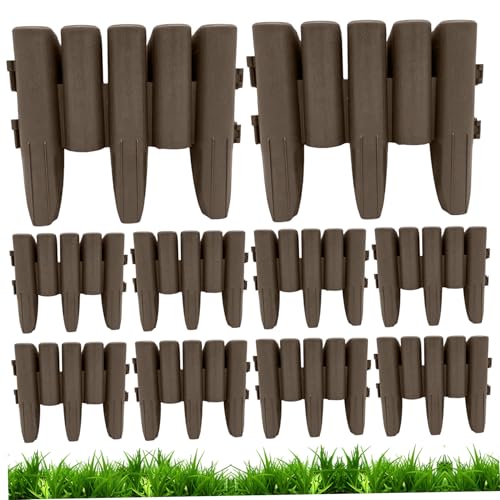 10pcs Rasenkanten, Plastikgartenrandgrenze, Mähkante, Nachahmungsholz, dekorative Grenze für Blumenbett, Landschaft, Gehweg, Rasen 10pcs Rasenkanten, Plastikgartenrandgrenze, Mähkante, Nachahmungsholz, dekorative Grenze für Blumenbett, Landschaft, Gehweg, Rasen von Abibiocy