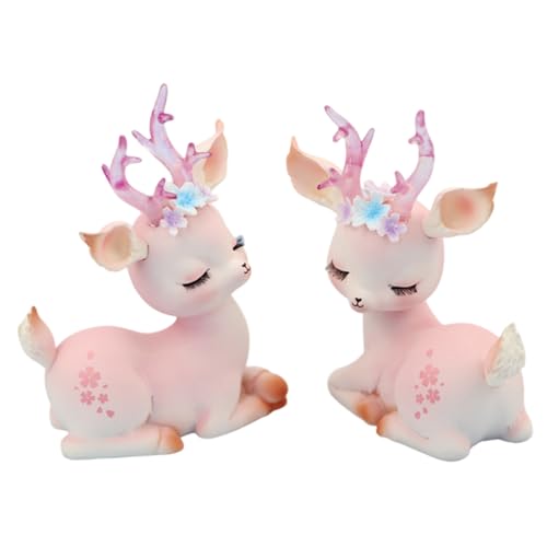 2pcs Hirsche Figuren Süßes sitzendes Weihnacht Rentier mit klarem Angeweih Harz Sika Hirschstatuen für Auto Home Tisch Weinschrank Dekordeer Dekor Dekor 2pcs Hirsche Figuren Süßes sitzendes Weihnacht Rentier mit klarem Angeweih Harz Sika Hirschstatuen für Auto Home Tisch Weinschrank Dekordeer Dekor Dekor von Abibiocy