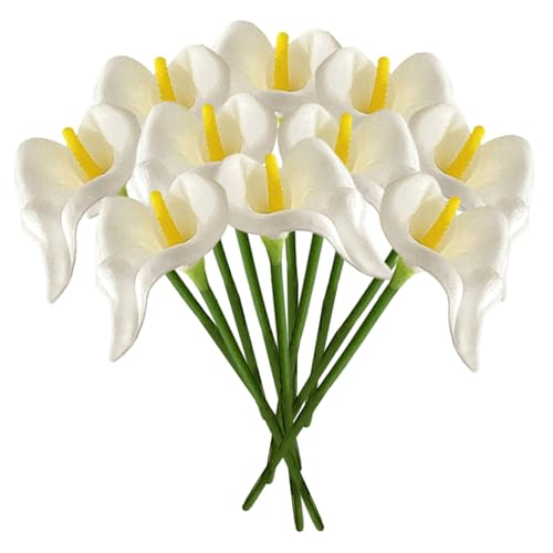 Abibiocy 10pcs Calla Lily Künstliche Blumen, 13 Pu realistische Calla Lily, Wiederverwendbare künstliche Blumen für Haus-, Garten-, Party- und Veranstaltungsdekoration von Abibiocy