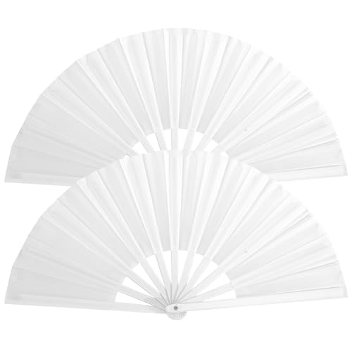 Abibiocy 2 PCs Chinesische Fan Handlüfter faltbare Kung Fu 13 Zoll Handheld Rave Smooth Open ＆ Schließfestival Tai Chi Erstellen von Abibiocy