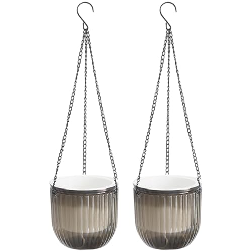 Abibiocy 2pcs Selbstwässerung hängende Pflanzer, 6, 5 Zoll Dicker hängende Pflanzentopf, Innenblumentopf mit sichtbarem Wasserstand für Gartenhaus Abibiocy 2pcs Selbstwässerung hängende Pflanzer, 6, 5 Zoll Dicker hängende Pflanzentopf, Innenblumentopf mit sichtbarem Wasserstand für Gartenhaus von Abibiocy