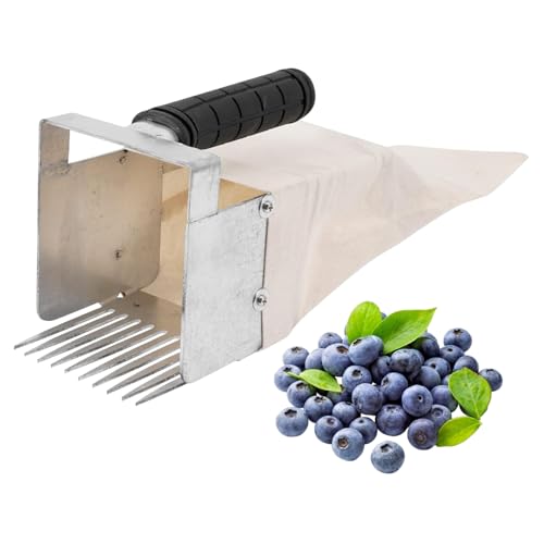 Abibiocy Beerenpicker Metall Ergonomische Blaubeer-Picker mit 13-Teeth-Kamm-Becken-Picker schnell erntet, die Nicht rutschende Griffe Obstgartenfutter für Cranberry, rote Johannisbeere, Kirsche von Abibiocy