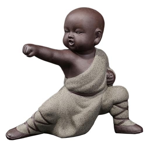Abibiocy Buddha Statue, lila Ton Kleiner Mönch Tee Haustier, 4, 9 x 5 Zoll Buddha Dekor für Tee Tablett Blumentopf Zen Gartenzubehör Abibiocy Buddha Statue, lila Ton Kleiner Mönch Tee Haustier, 4, 9 x 5 Zoll Buddha Dekor für Tee Tablett Blumentopf Zen Gartenzubehör von Abibiocy