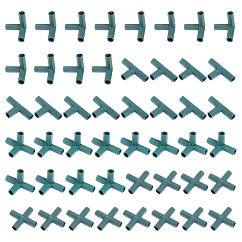 Abibiocy Gartenpfahlanschlüsse, 48pcs 4 Typen Hochleistungs -Gewächshaus -Rahmen, 11 -mm -Rahmengebäudeanschluss für Traubenschallschuppengartenpflanze von Abibiocy