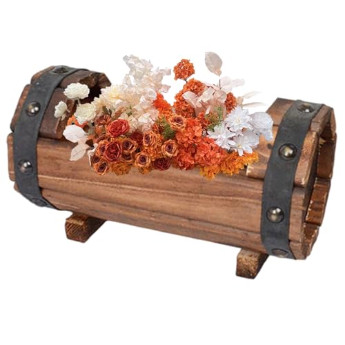 Abibiocy Halbfasspflanzer, rustikaler Vintage -Holzpflanzer mit Metallbändern, erhöht Abibiocy Halbfasspflanzer, rustikaler Vintage -Holzpflanzer mit Metallbändern, erhöht von Abibiocy