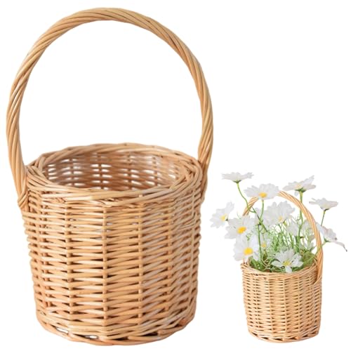 Abibiocy Korbkorb mit Griff, gewebter belüfteter und schweren Hänge von Blumenkorb, rustikaler Wohnkultur für Tür, Pflanze, Café, Küche, Garten Abibiocy Korbkorb mit Griff, gewebter belüfteter und schweren Hänge von Blumenkorb, rustikaler Wohnkultur für Tür, Pflanze, Café, Küche, Garten von Abibiocy