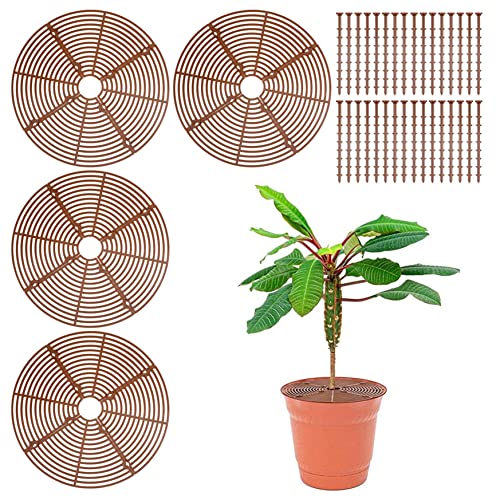 Abibiocy Plant Pot Grid with Center Cutout 11.8 Inch Cuttable Grid Flower Pot Cover with Plant Stakes Protector 4 Pcs Cover Abibiocy Plant Pot Grid with Center Cutout 11.8 Inch Cuttable Grid Flower Pot Cover with Plant Stakes Protector 4 Pcs Cover von Abibiocy