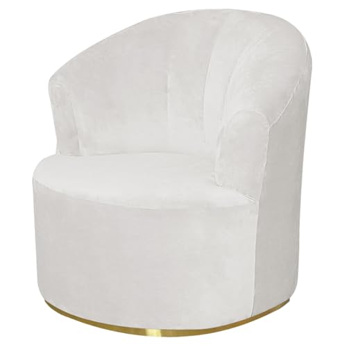 Abibiocy White Fass Stuhl Slippcovers, Stretch weicher Samt -Drehstuhlabdeckung, waschbarer Sessel Slipper für Wohnzimmer Wohnheimdekoration von Abibiocy