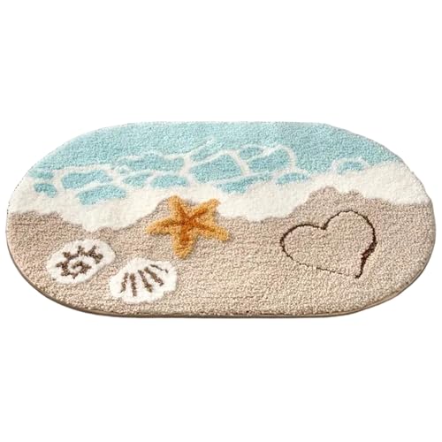 Beach Badezimmer Teppiche, 16x24 Zoll weiches absorbierende Strandbadematte, Nicht schlupfbare Küstenmatte für Küchenschlafzimmer, Badezimmer Beach Badezimmer Teppiche, 16x24 Zoll weiches absorbierende Strandbadematte, Nicht schlupfbare Küstenmatte für Küchenschlafzimmer, Badezimmer von Abibiocy
