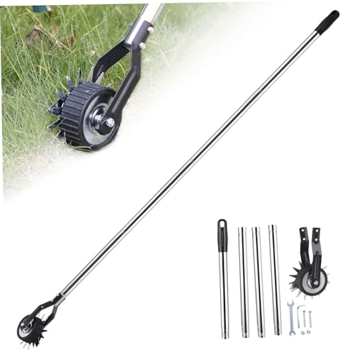 Edger Lawn Tool, 67, 3 Zoll Handbuch Rasen Edger mit 4 Abschnitten Edelstahlgriff, Rotary -Gras -Werkzeug mit Rad, Garten für die Landschaftsgestaltung Bürgersteighof von Abibiocy