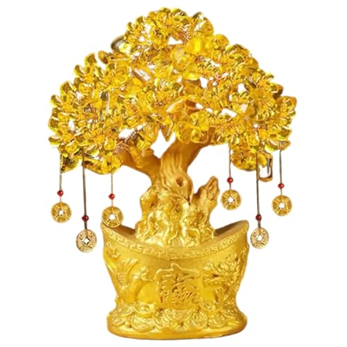 Geldbaum, Glückskristall chinesischer Geldpflanze, Golden Feng Shui Dekor, um Wohlstand und Wohlstand, Erfolg, Alles Gute Dinge zu manifestieren und anzuziehen Geldbaum, Glückskristall chinesischer Geldpflanze, Golden Feng Shui Dekor, um Wohlstand und Wohlstand, Erfolg, Alles Gute Dinge zu manifestieren und anzuziehen von Abibiocy