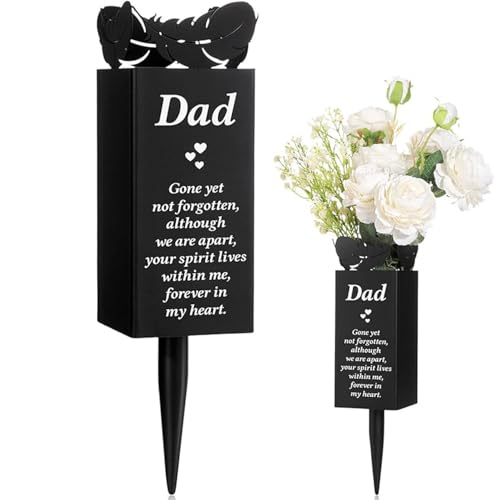 Grabblumenhalter, 3x8 -Zoll -gefiederte Metallgrabvasen mit Spike, beeindruckende Dad Memorial Vasen für Gräber, Friedhofsdekorationen für Dad Funeral Far's Day, Keine Blume Grabblumenhalter, 3x8 -Zoll -gefiederte Metallgrabvasen mit Spike, beeindruckende Dad Memorial Vasen für Gräber, Friedhofsdekorationen für Dad Funeral Far's Day, Keine Blume von Abibiocy