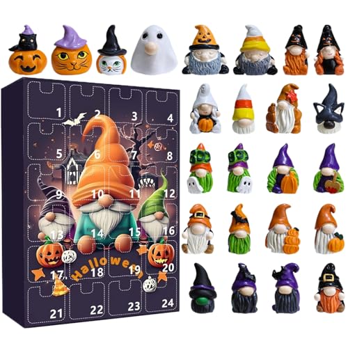 Halloween -Adventskalender 2025, 24 Tage Gnomes Countdown -Kalender mit klassischer Puppe, Halloween -Dekorationen für Zuhause, Stil a von Abibiocy