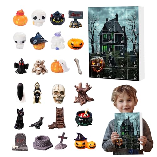 Halloween Adventskalender 2025 24 Tage Halloween Countdown -Kalender mit Harz -Horror -Figuren für Kinder Mädchen Teenager Party bevorzugt Angebot Advent 2025 Kinder von Abibiocy