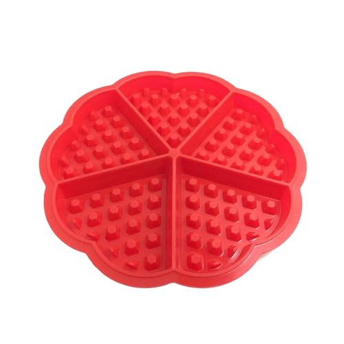Hohlraum Waffel Silikonformen Backformpfanne DIY Backware -Werkzeug Nicht -Stick wiederverwendbares Küchenbackwerkzeug Rot Silikon Waffelform von Abibiocy