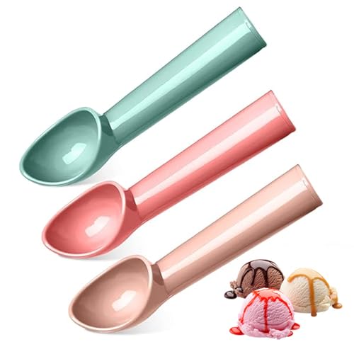 Kunststoffeis Scoop 3pcs Bunte Eiscreme Scoop mit Grifftemperaturfestigkeit Keks leicht zu reinigen sparsamer Schaufeln für Joghurt Kunststoff von Abibiocy