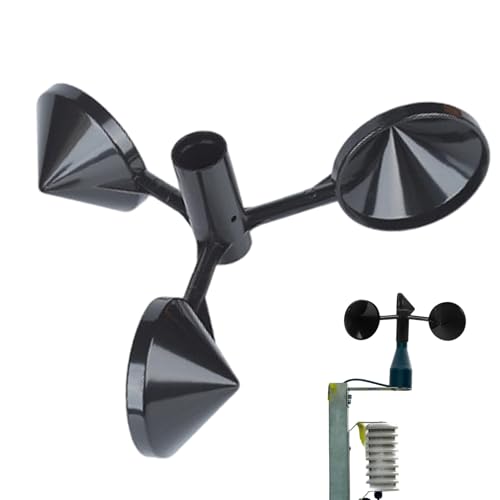 Windgeschwindigkeitsanemometer, ABS 3-Tassen-Anemometer im Freien, Windstreber für die meteorologische Überwachung, schwarz Windgeschwindigkeitsanemometer, ABS 3-Tassen-Anemometer im Freien, Windstreber für die meteorologische Überwachung, schwarz von Abibiocy