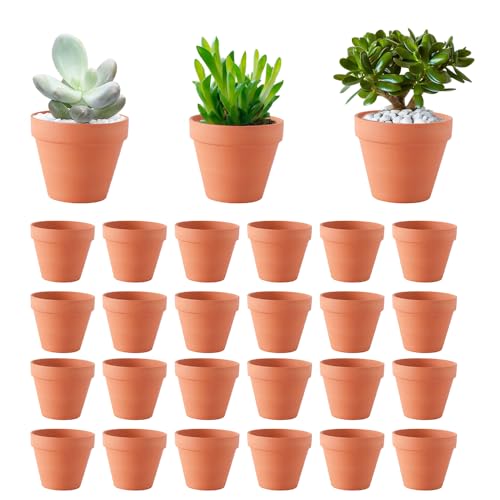 Abiemuce 24 Stück 5 X 5.5 cm Terrakotta Topf, Tontöpfe Klein, Kleine Tontöpfe zum Basteln, Mini Terrakotta Tontöpfe mit Abflussloch, Wiederverwendbar Tontopf für Pflanzen für Wohnung und Büro Abiemuce 24 Stück 5 X 5.5 cm Terrakotta Topf, Tontöpfe Klein, Kleine Tontöpfe zum Basteln, Mini Terrakotta Tontöpfe mit Abflussloch, Wiederverwendbar Tontopf für Pflanzen für Wohnung und Büro von Abiemuce