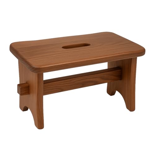 Abio Füßhocker 40x20x20cm Walnuss Fußbank Fußstütze Nolzhocker Klein Massiv Schemel rustikal Pflanzenhocker Garten Haus Sitzhocker Hocker aus Holz Landhausstil 298/2002 von Abio