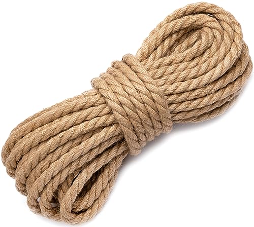 JUTESEIL 10mm 50m 100% Natur Deko Seil Kordel Jute Hanfseil Naturfasern Juteschnur Tau Garten Seil Jutekordel Tauwerk Outdoorseil Gartenseil dekoratives Element Interieur Exterieur Juteseil 10mm 50m von Abio