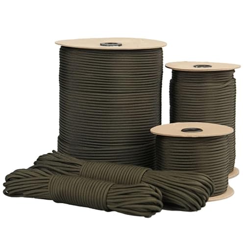 Paracord 275 2.2mm 10m Nylon Seil Schnur Nylonschnur für Armbänder Abspannseile Camping Rope Wäscheleine Maurerschnur Zeltschnur für Army Ternnetz Survival Kit Ausrüstung Army Green #010 2.2mm 10m von Abio