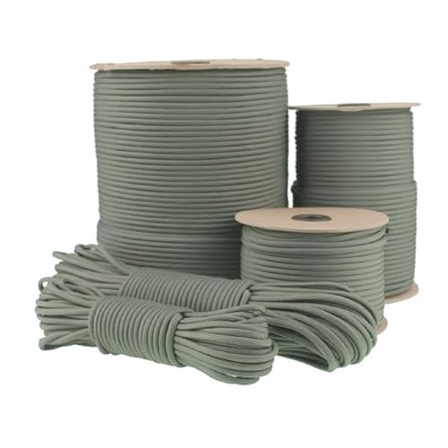 Abio Paracord 425 3mm 100m Nylon Seil Schnur Nylonschnur für Armbänder Abspannseile Camping Rope Wäscheleine Maurerschnur Zeltschnur für Army Ternnetz Survival Kit Ausrüstung Grey #030 3mm 100m von Abio