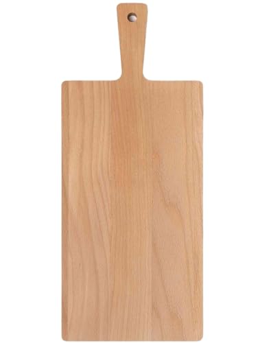 Schneidebrett Holz Holzbrett Küche Holzschneidebrett Küchenzubehör Groß und Klein Brotbretter und Servierbretter Wooden Cutting Board (Buche Griff, 34x15x0,9cm) von Abio
